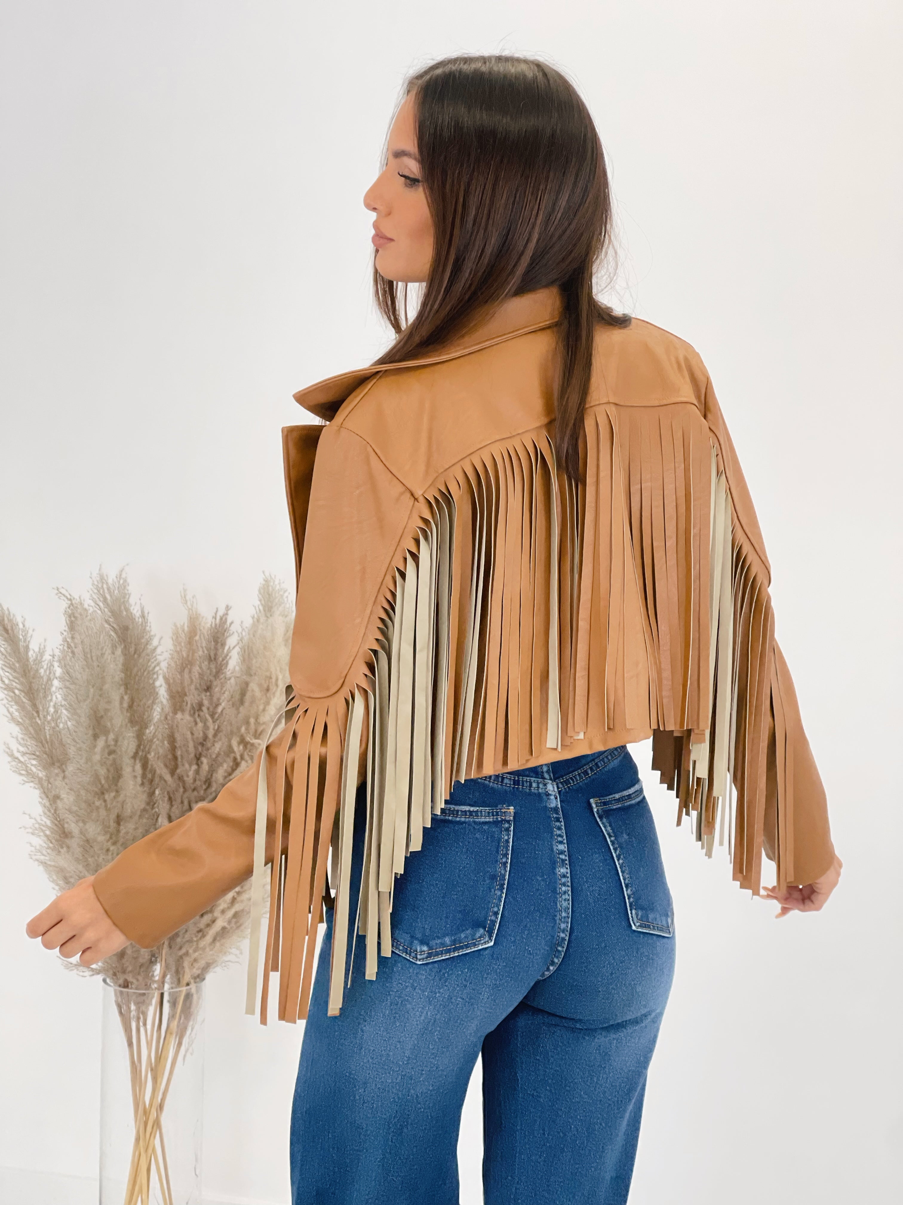 Chaqueta efecto piel con flecos - Zebra&Maduixa®