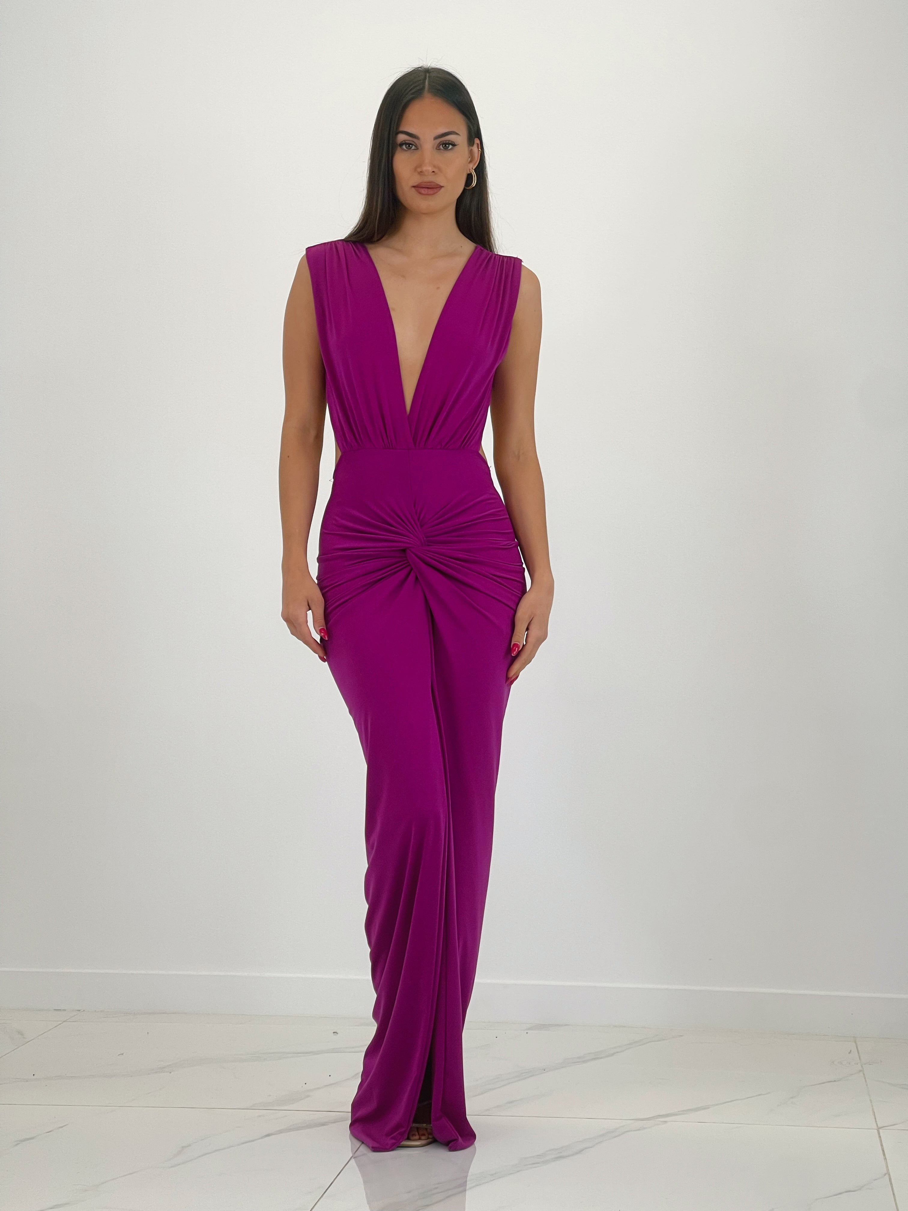 Vestido fruncido anudado Briana