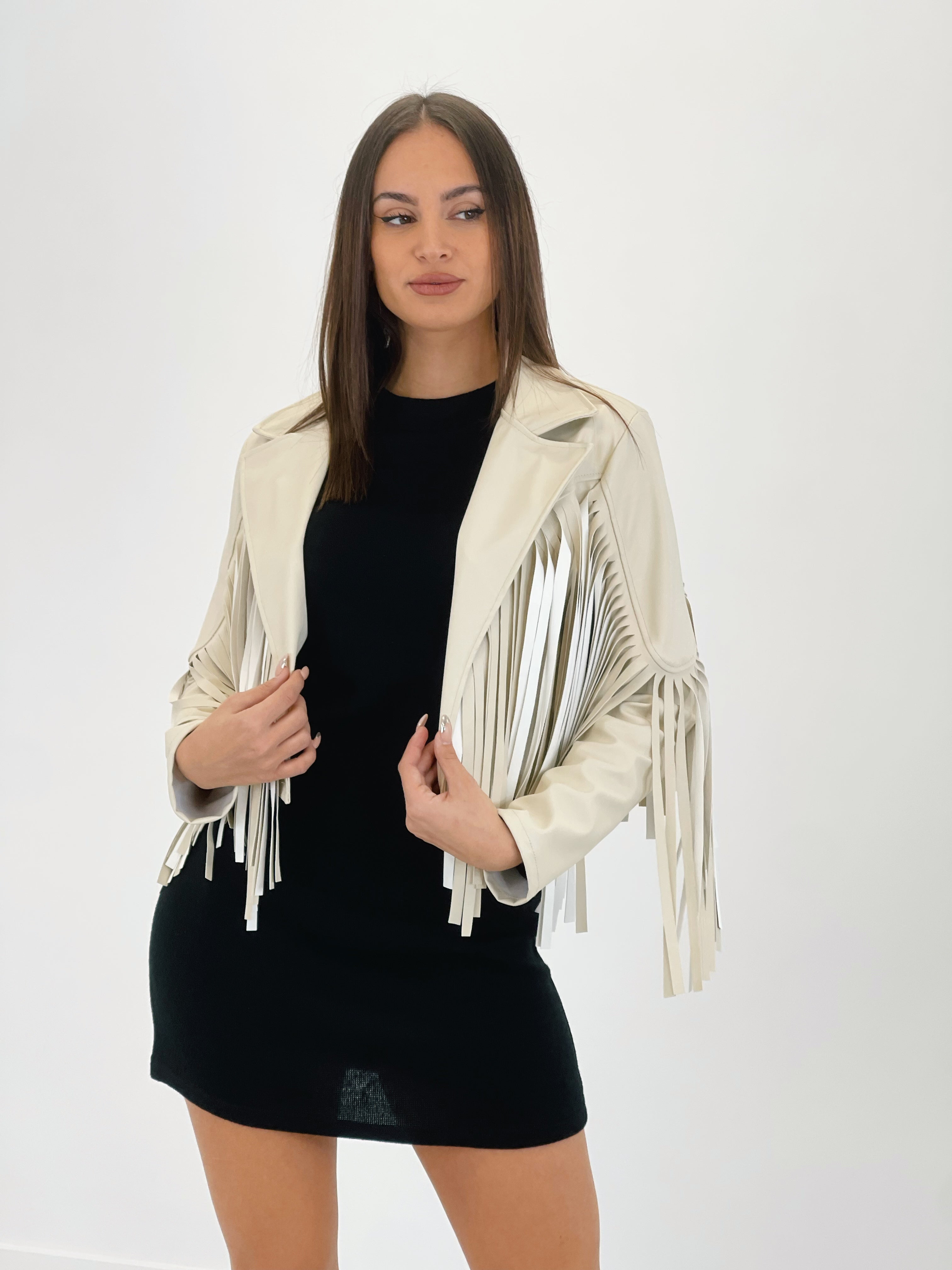 Chaqueta efecto piel con flecos - Zebra&Maduixa®