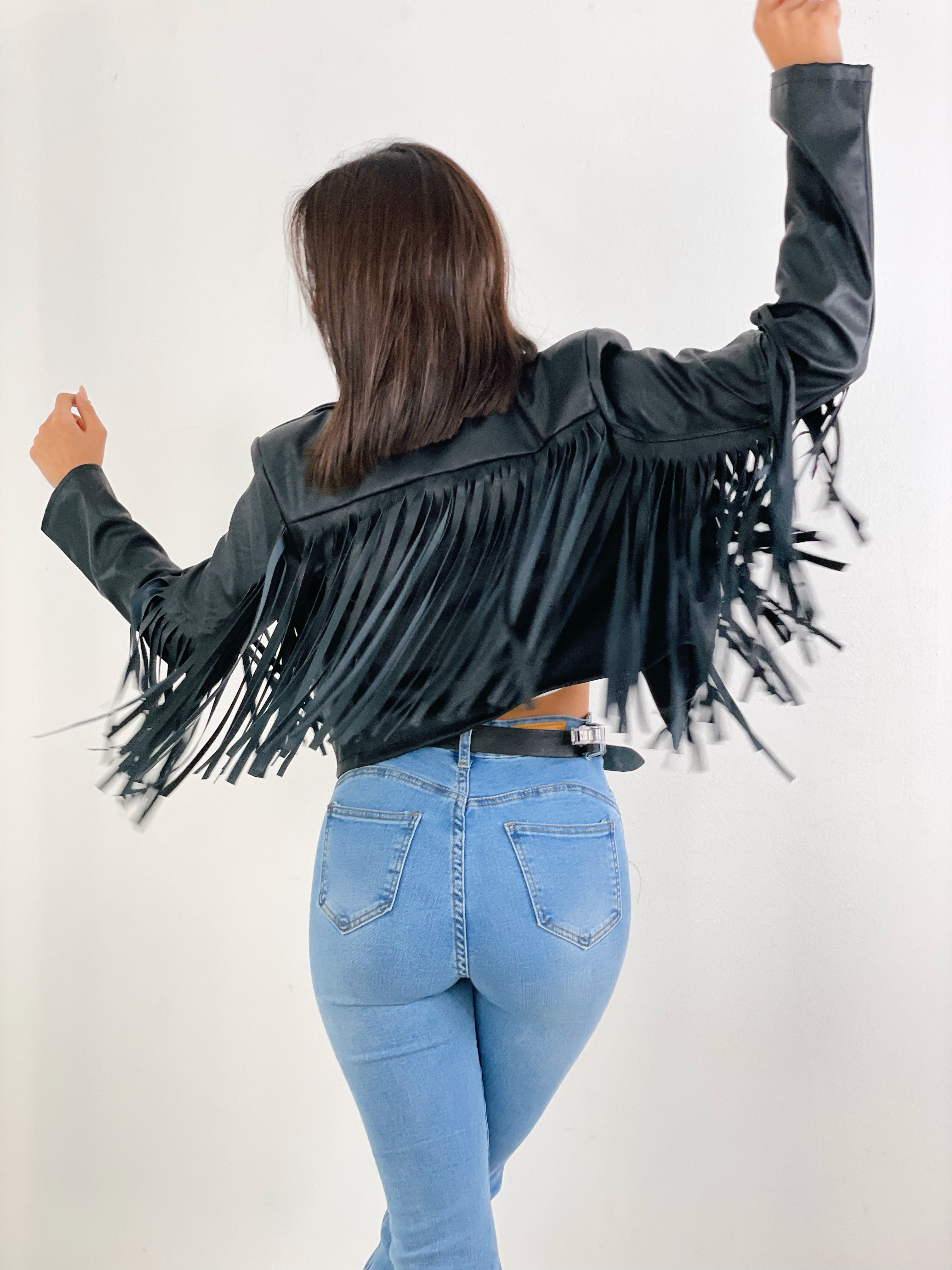 Chaqueta efecto piel con flecos - Zebra&Maduixa®