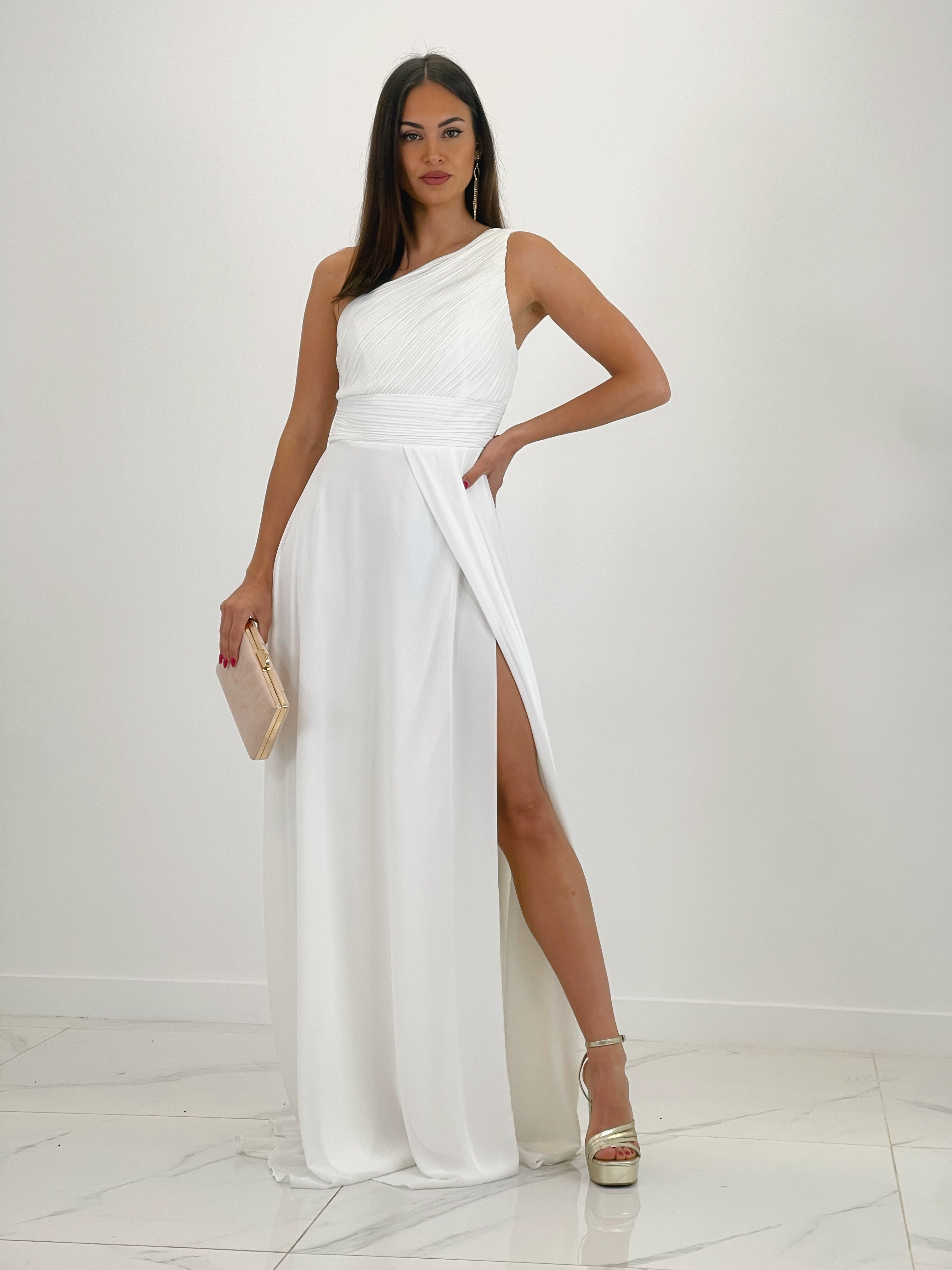 Vestido drapeado romano Julia Blanco