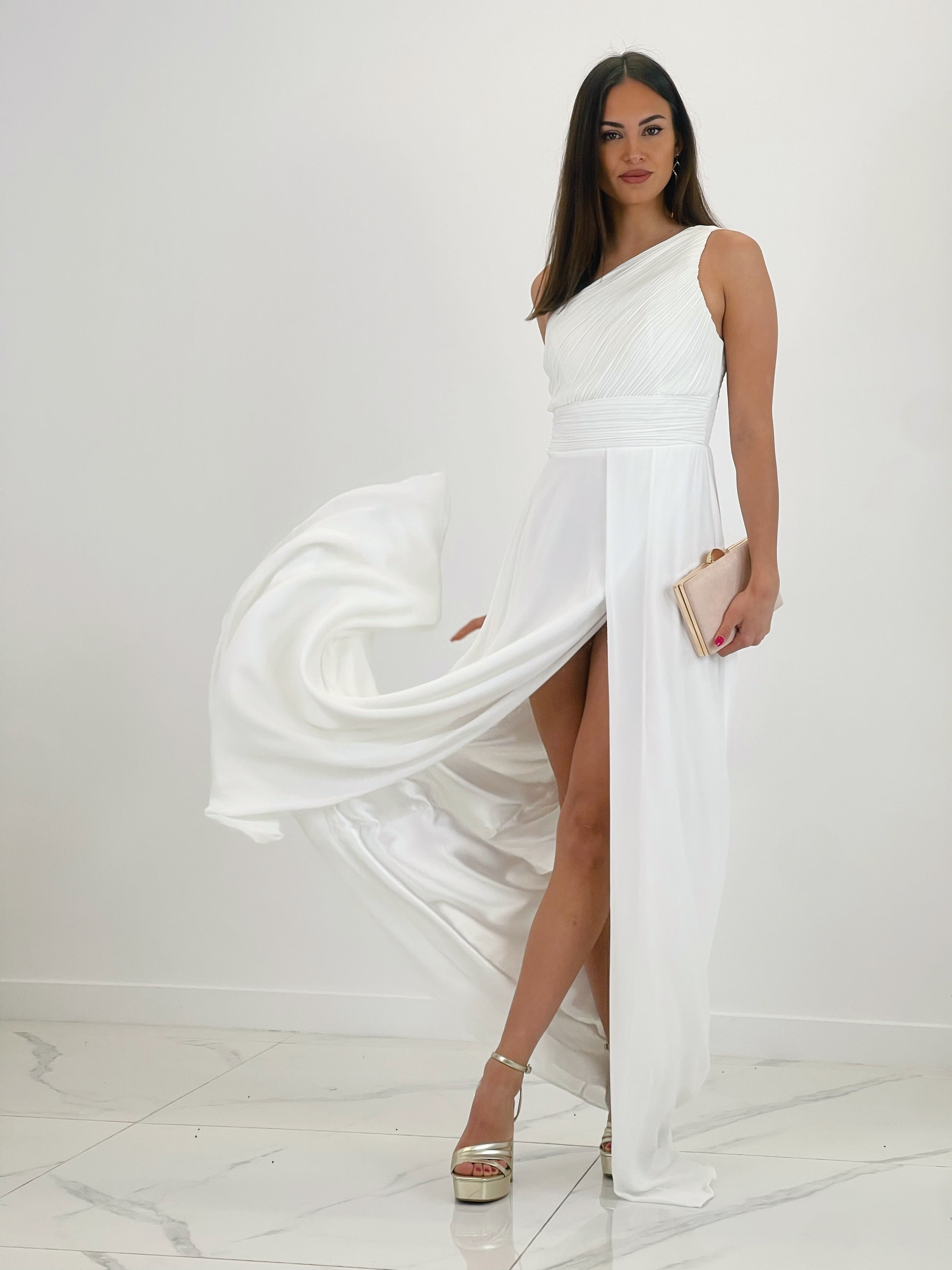 Vestido drapeado romano Julia Blanco