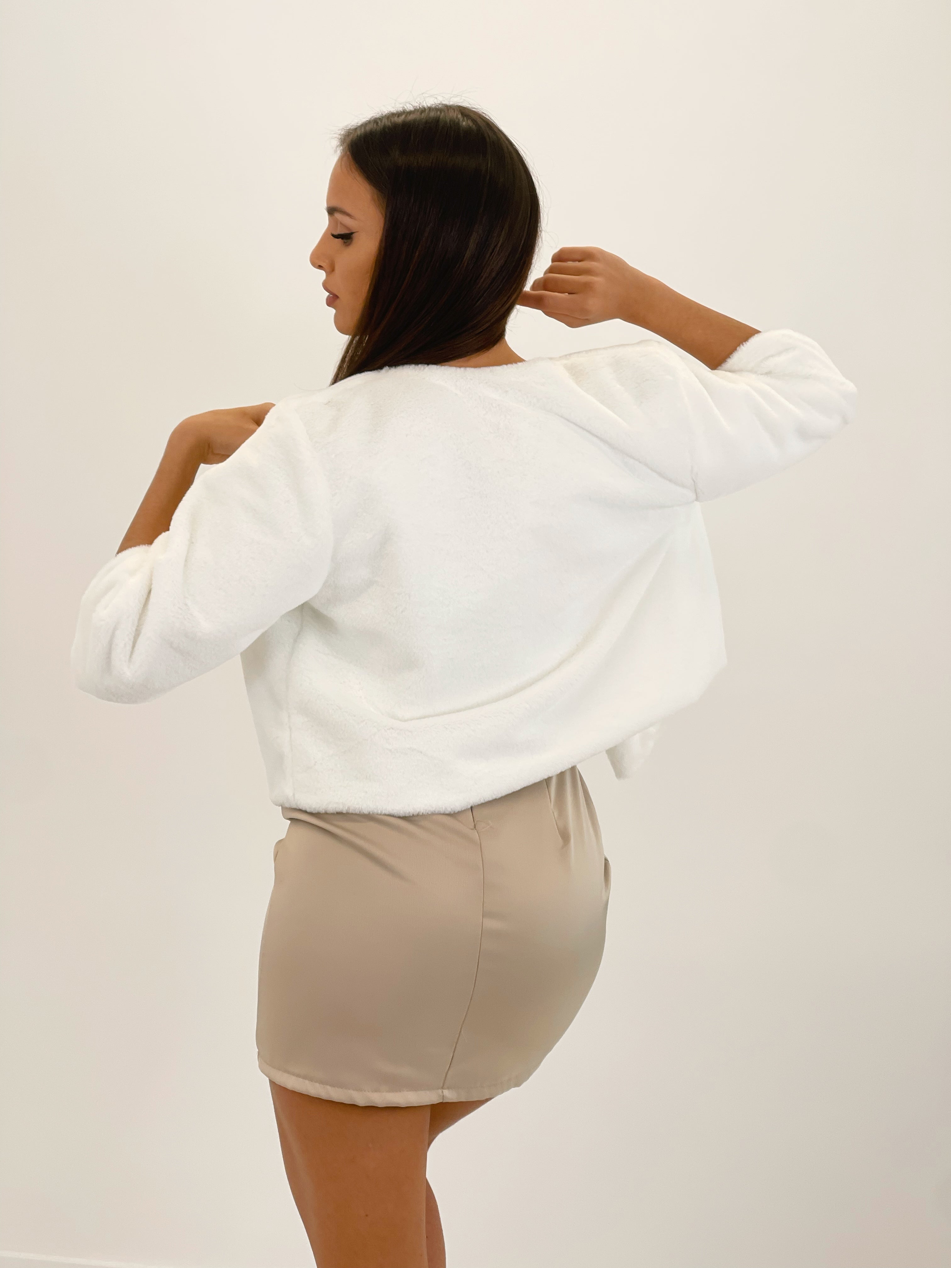 Chaqueta Cropped efecto pelo