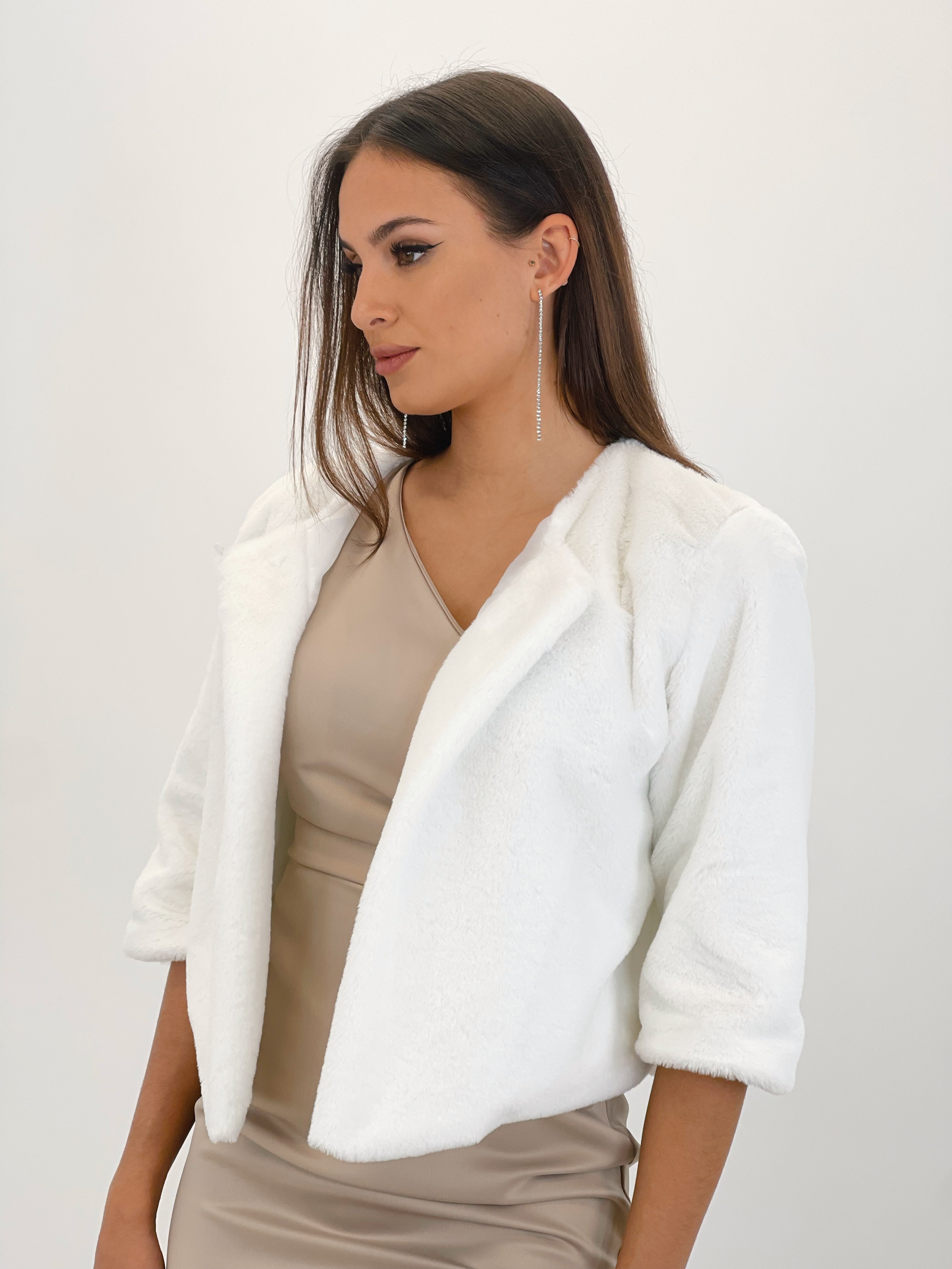 Chaqueta Cropped efecto pelo