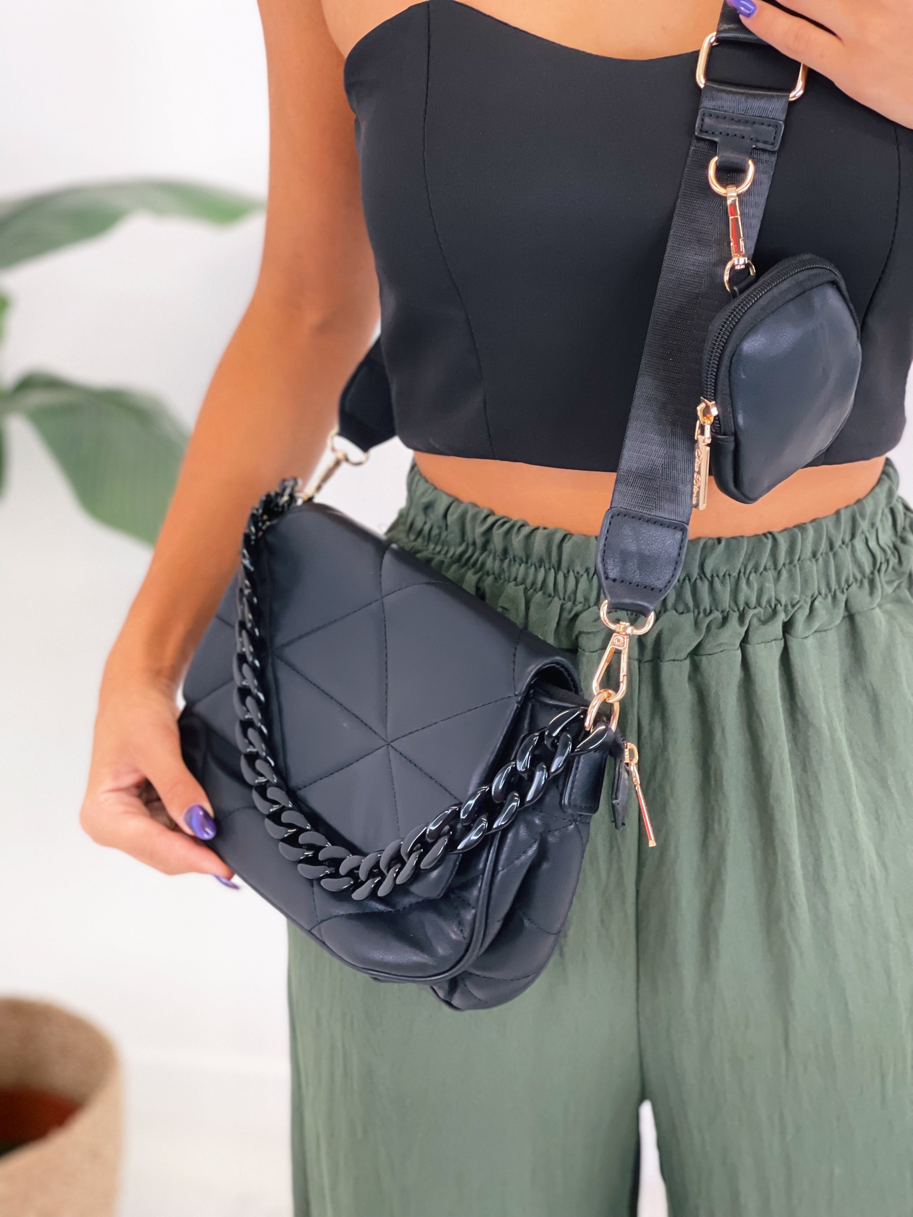 Bolso acolchado cadena cinta