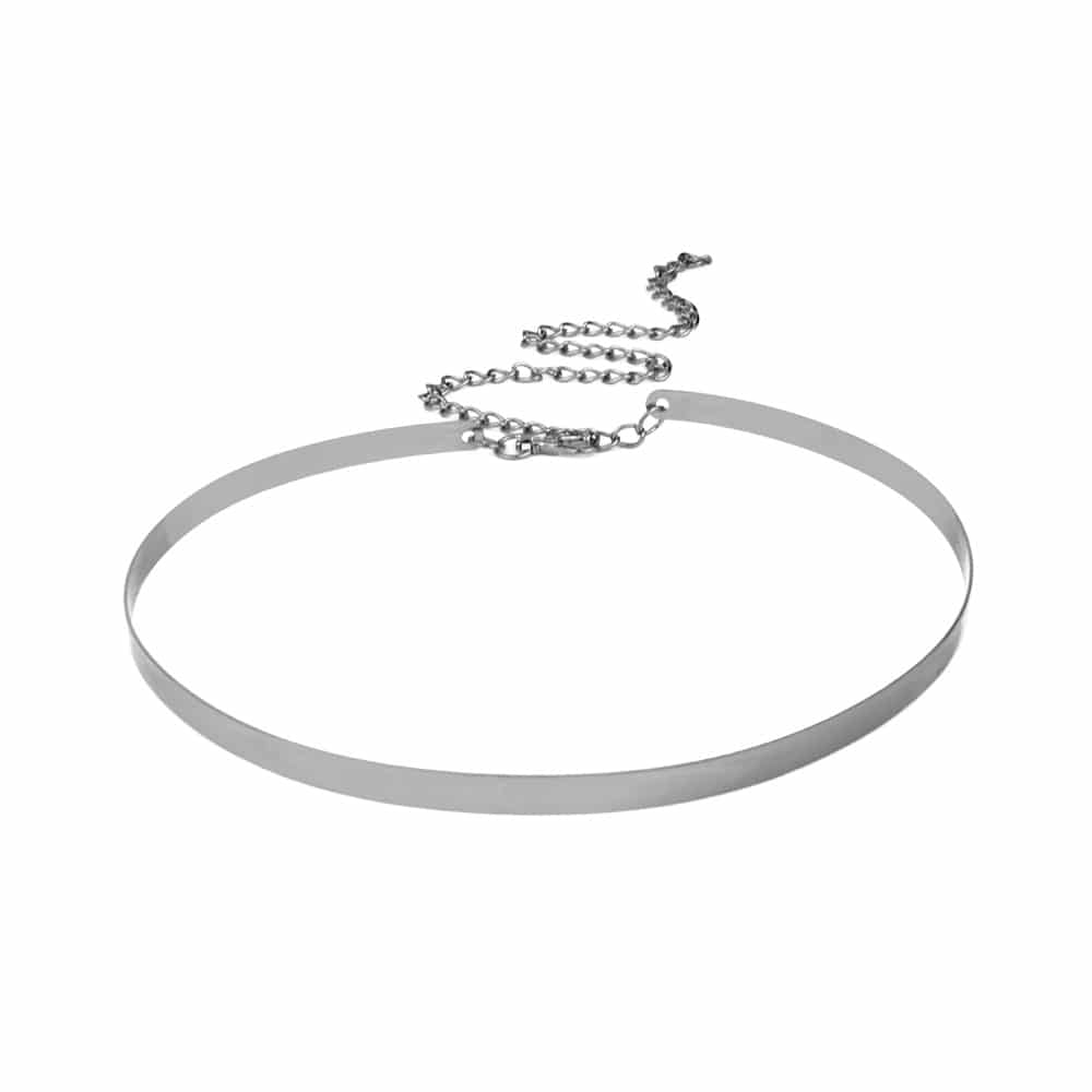 Cinturón metálico ancho plata 1cm | Zebra&Maduixa