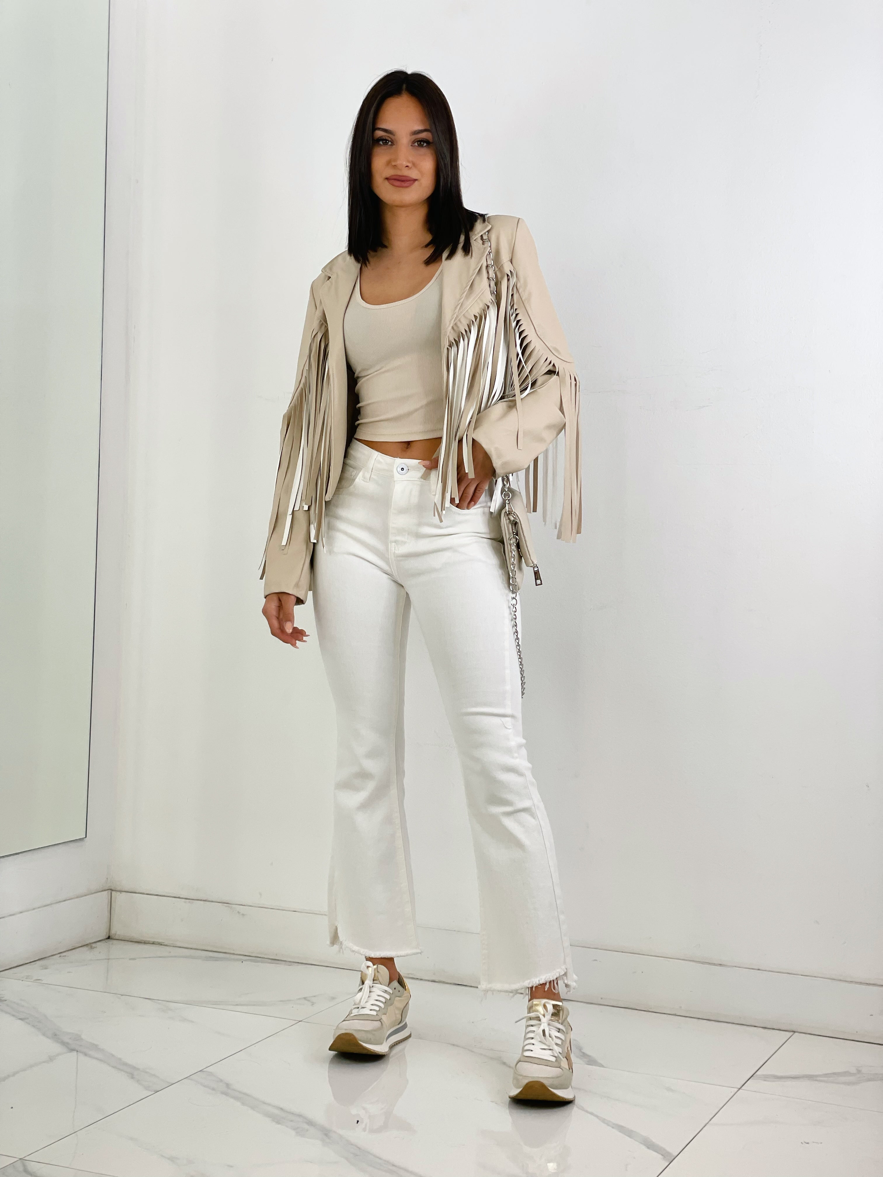 Chaqueta efecto piel con flecos - Zebra&Maduixa®