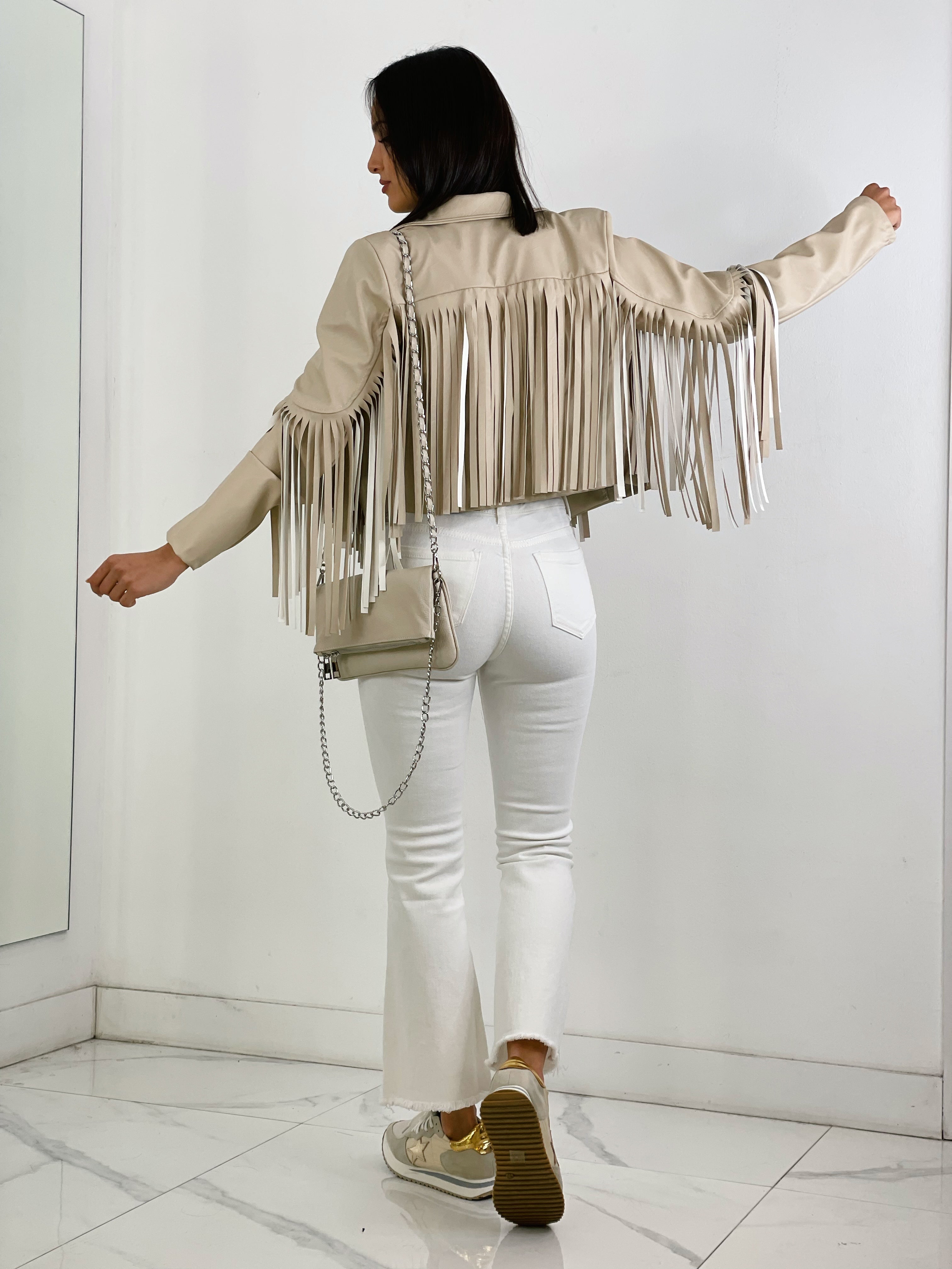 Chaqueta efecto piel con flecos - Zebra&Maduixa®