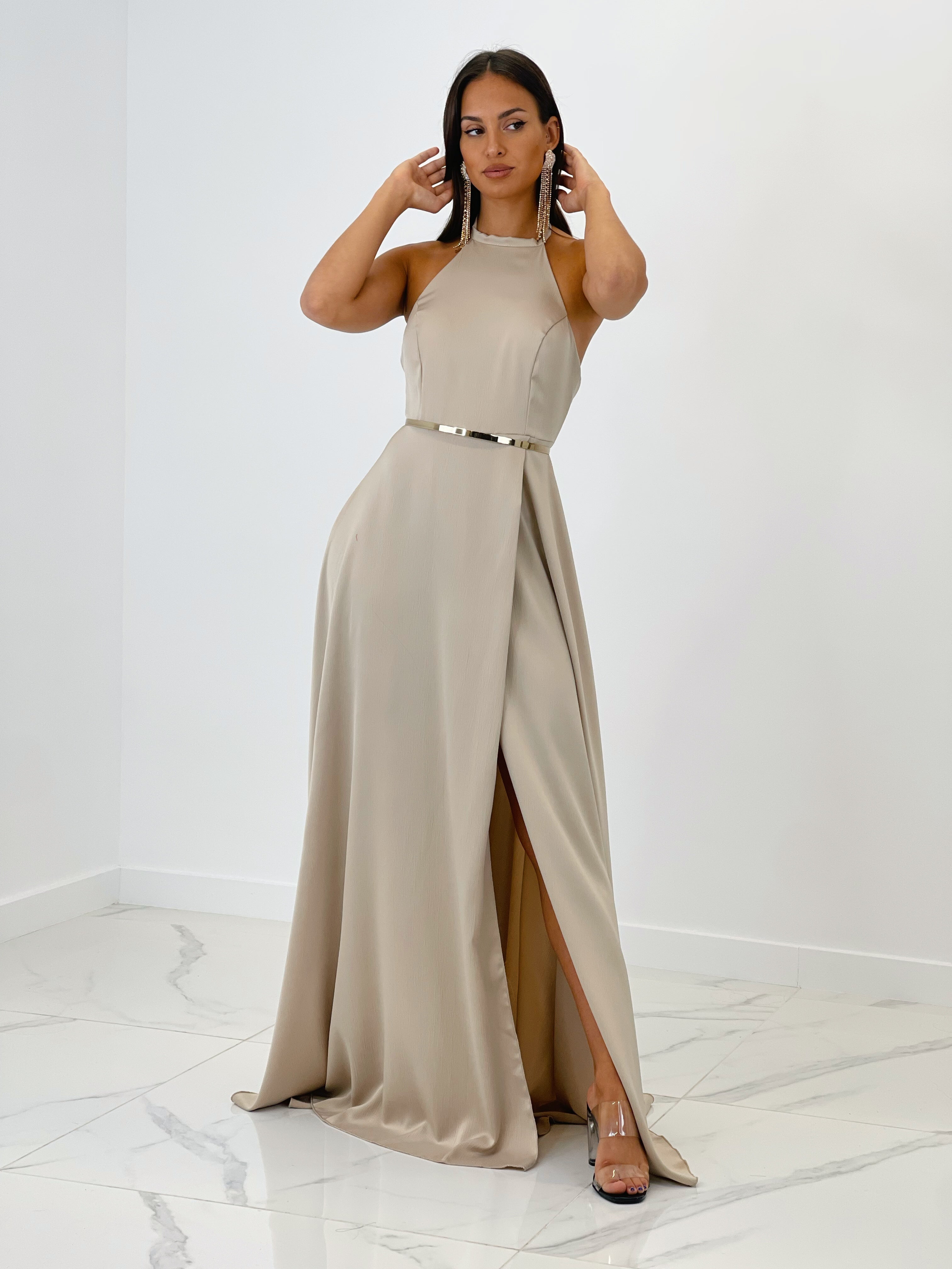 Vestido largo satén Silvia - Zebra&Maduixa®