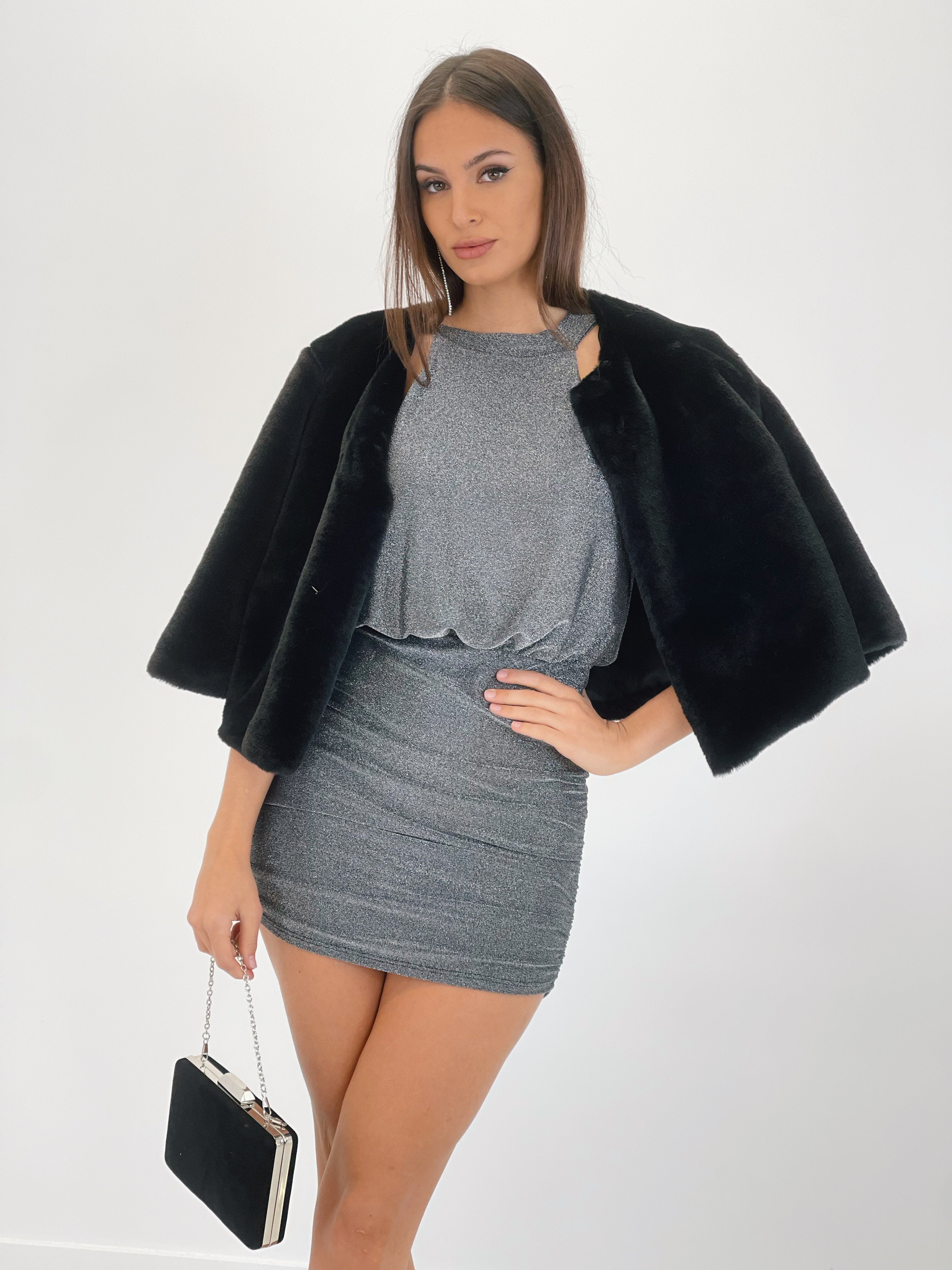 Chaqueta Cropped efecto pelo