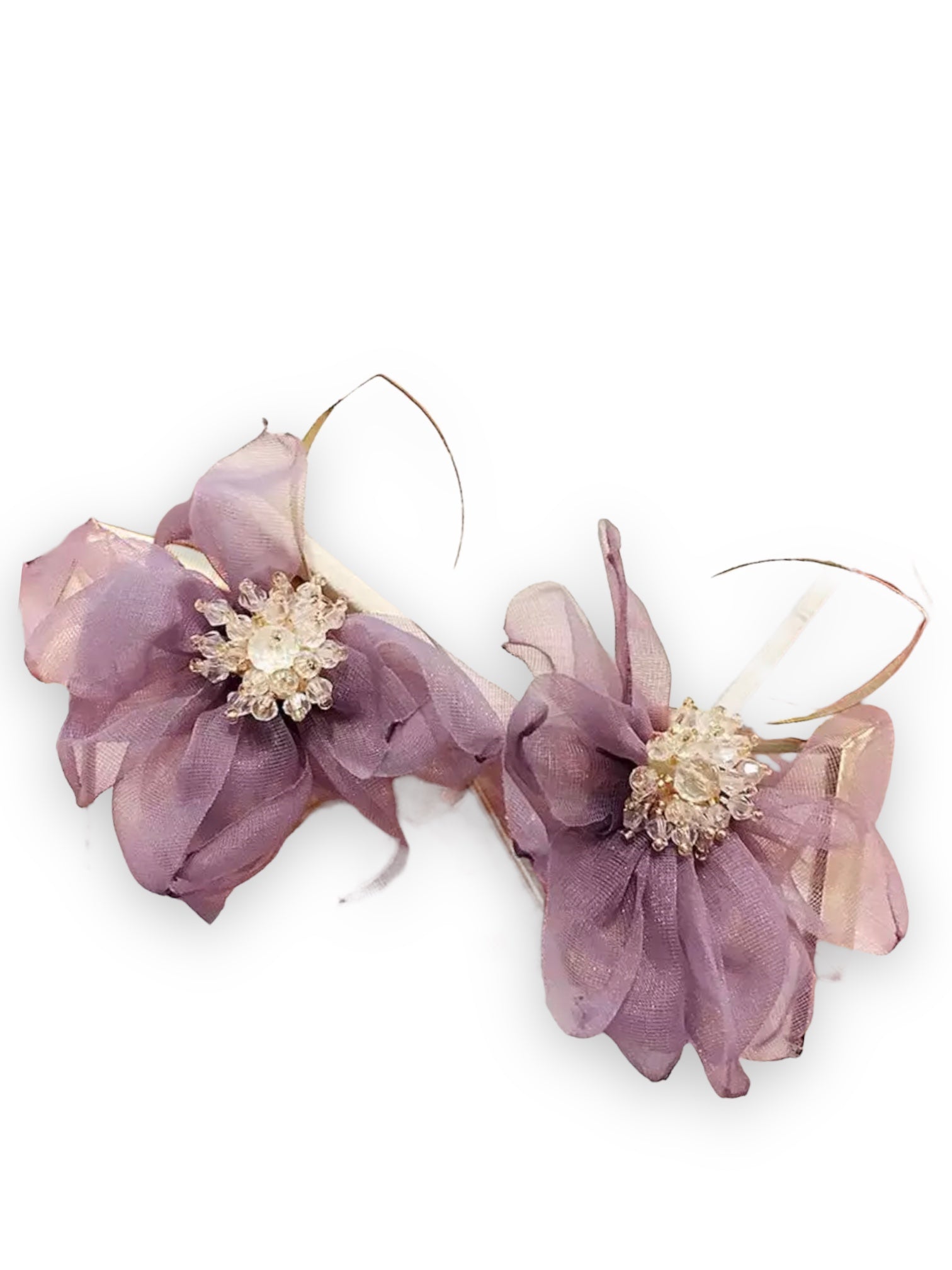 Pendientes flores de tul