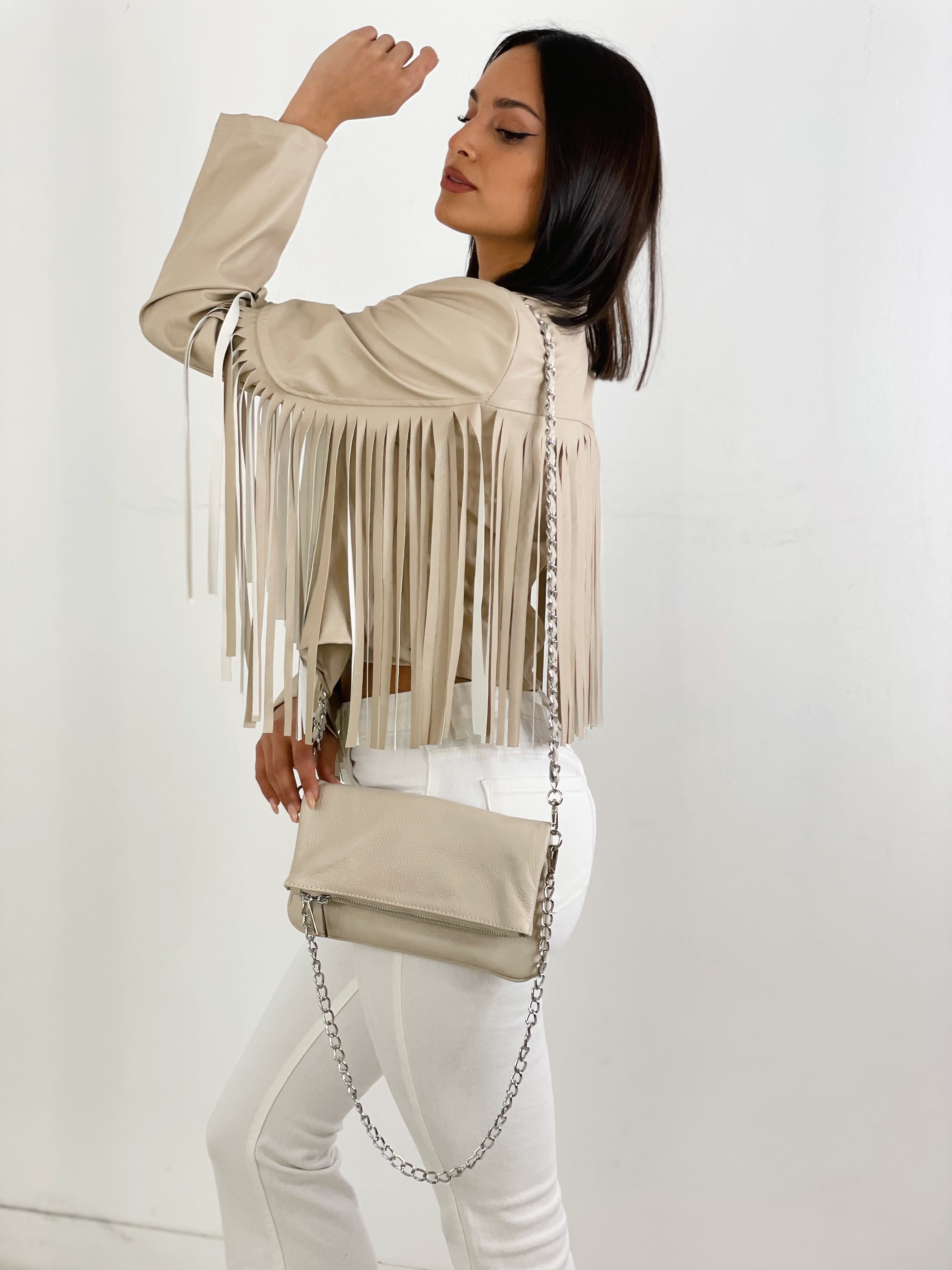 Chaqueta efecto piel con flecos - Zebra&Maduixa®